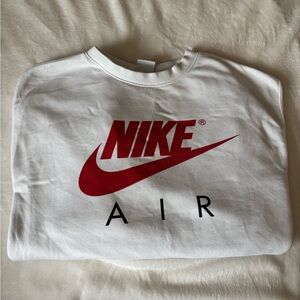 Nike White Crewneck with Black Logo Tag